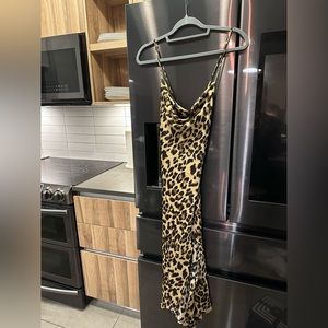 ASTR Cowl Neck Leopard Dress